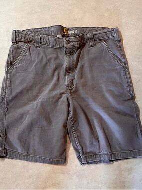Carhartt Relaxed Fit Men's Gray Flat-Front Shorts